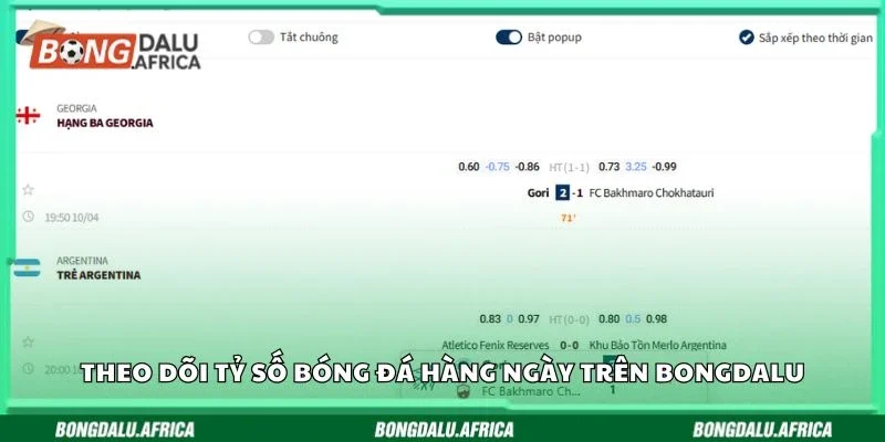 Theo dõi tỷ số bóng đá hàng ngày trên Bongdalu